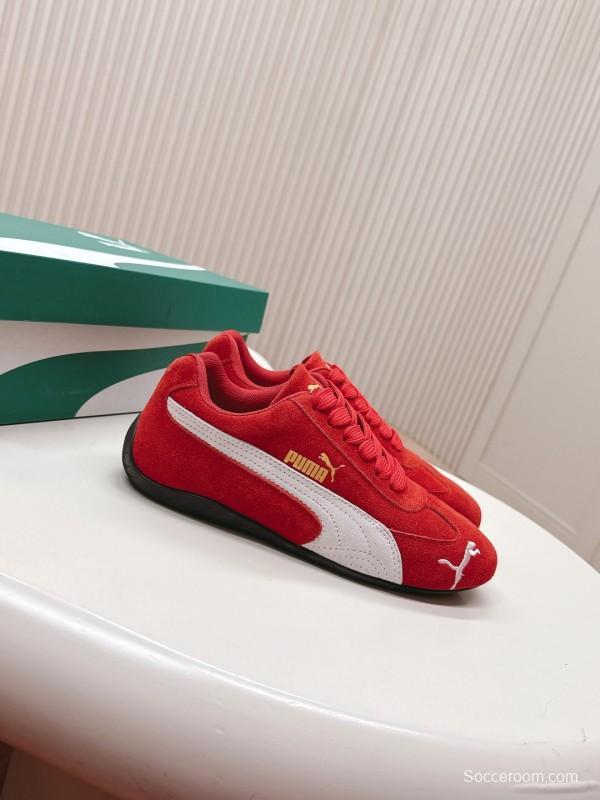 2025 Women Puma Red White Suede Sneakers LY00280
