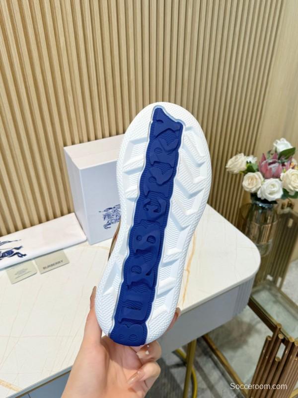 2024 Unisex Burberry Beige Black Cotton Casual Shoes MJ00320