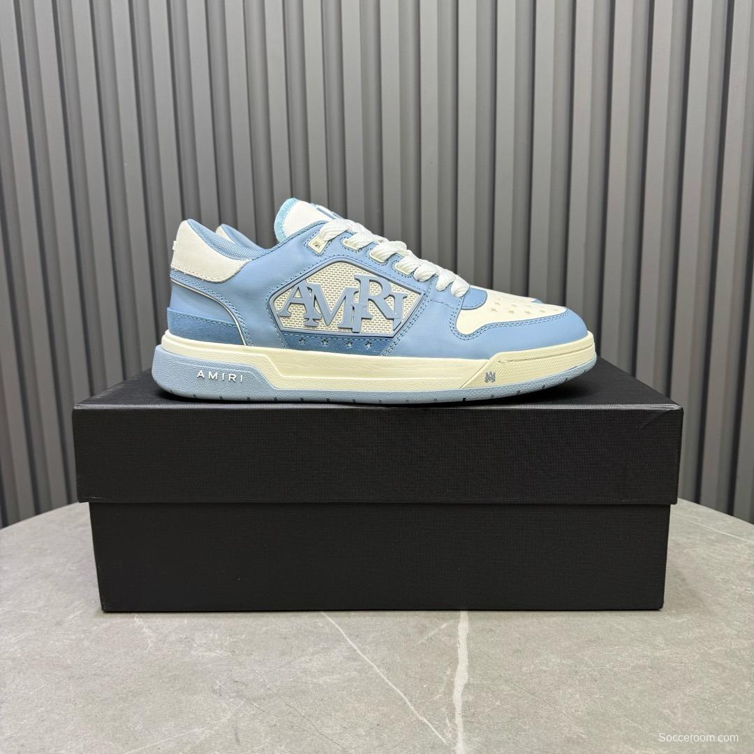 2025 Unisex Amiri Blue White Leather Sneakers MJ00360