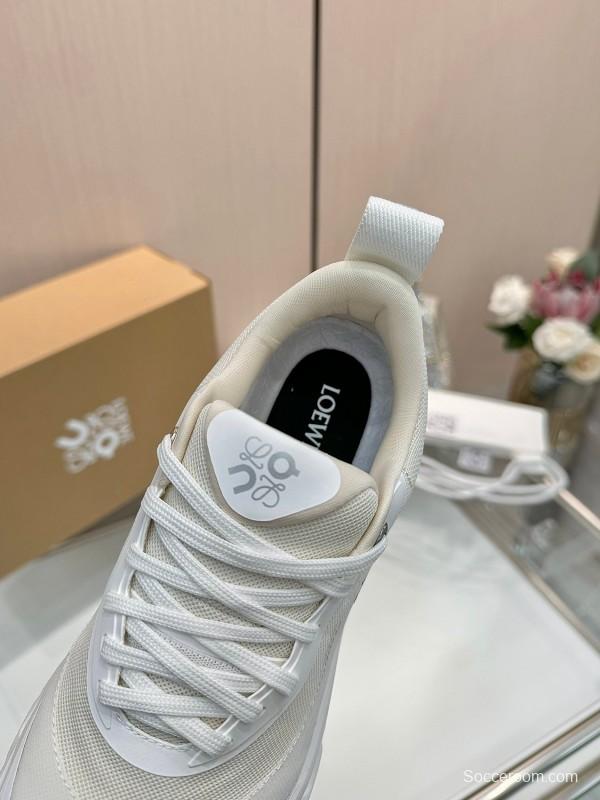 2025 Unisex Loewe White Mesh Rubber Sneakers