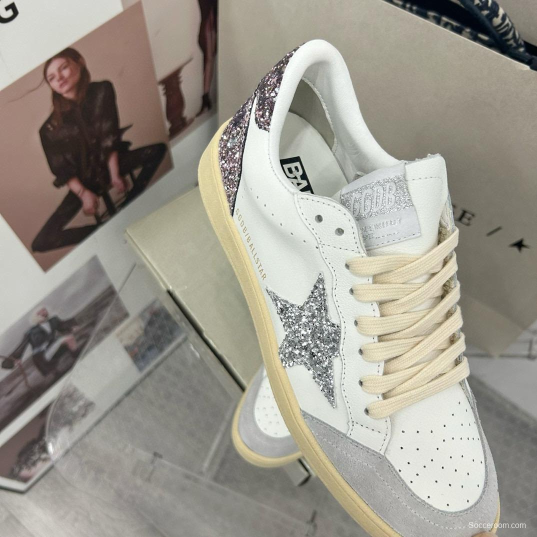 2024 Unisex GGDB White Silver Glitter Leather Suede Sneakers MJ00260