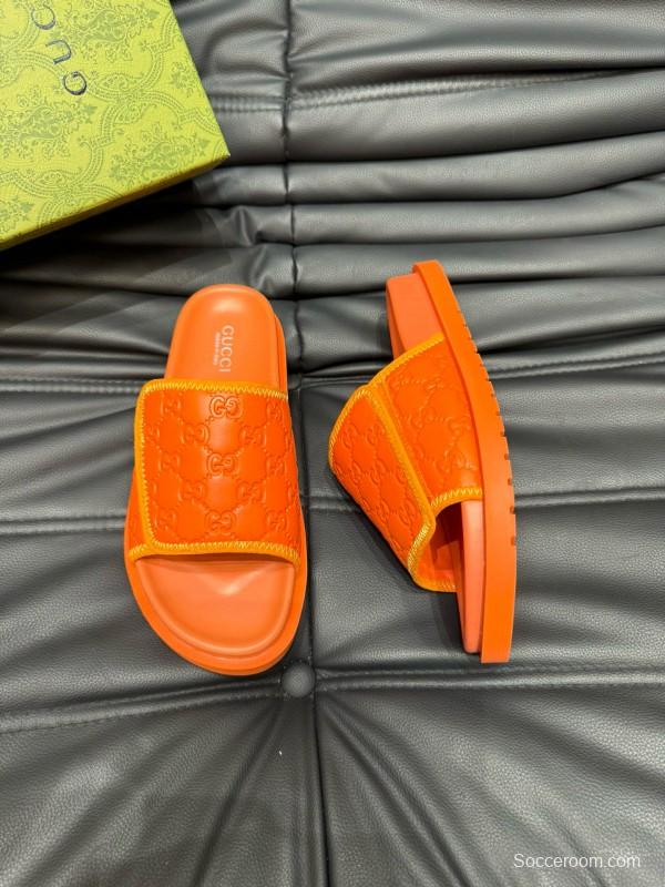2024 Gucci Orange Synthetic Slippers MJ00200