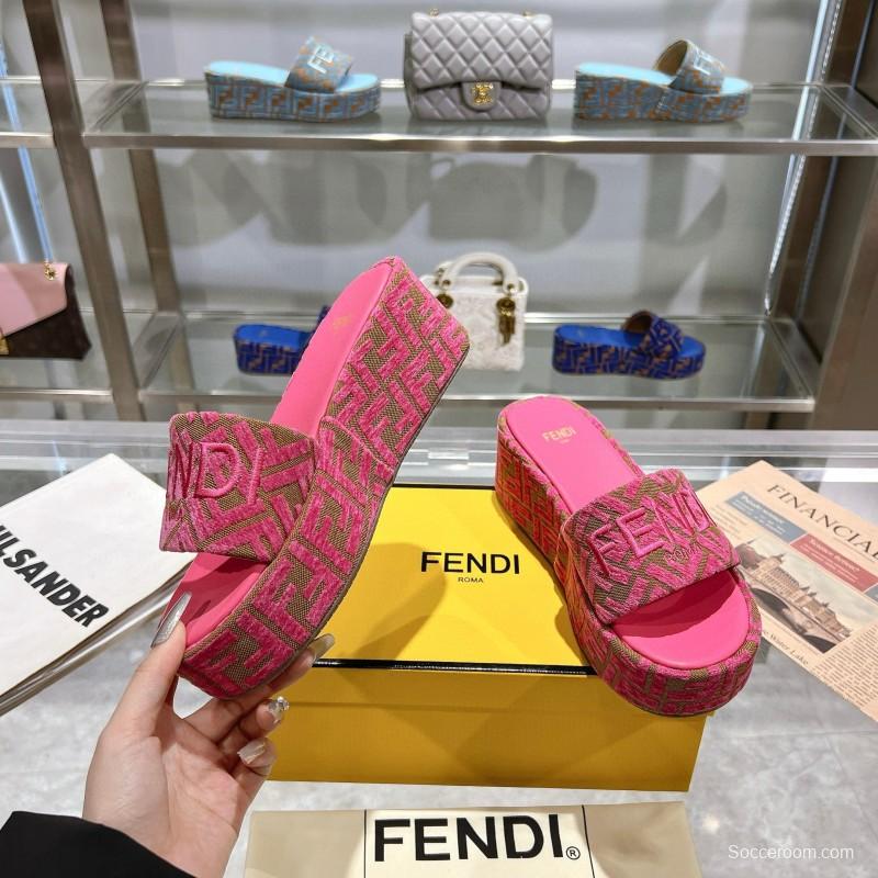 2025 Fendi Pink Canvas Slippers MJ00230