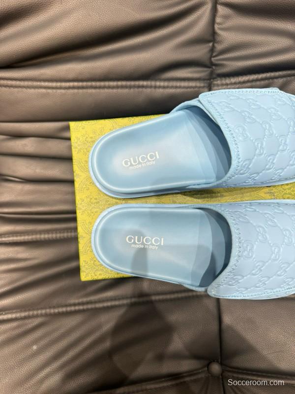 2024 Slippers Gucci Light Blue Synthetic Leather Slippers MJ00200