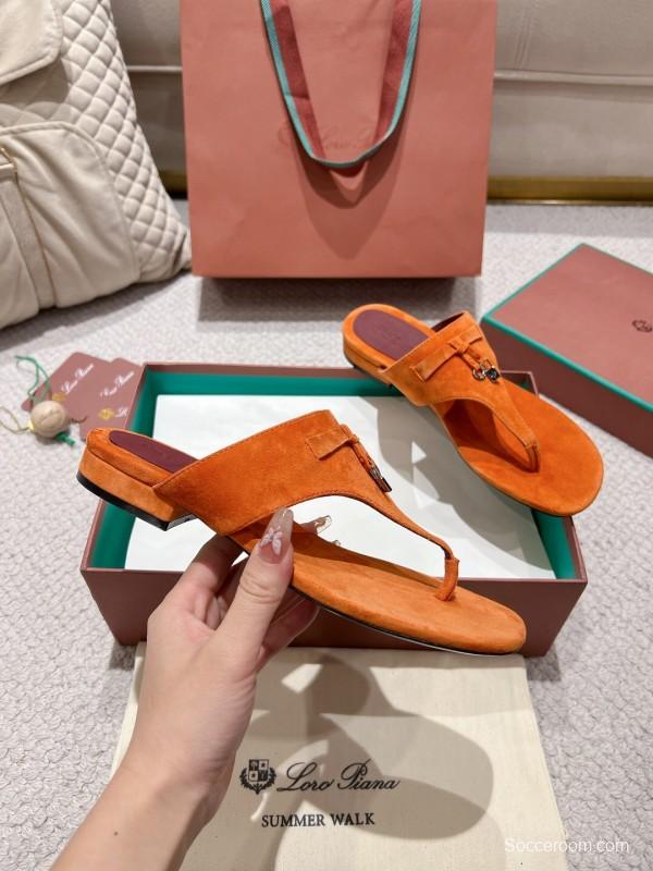 2025 Slippers LP Orange Suede Slippers LY00250