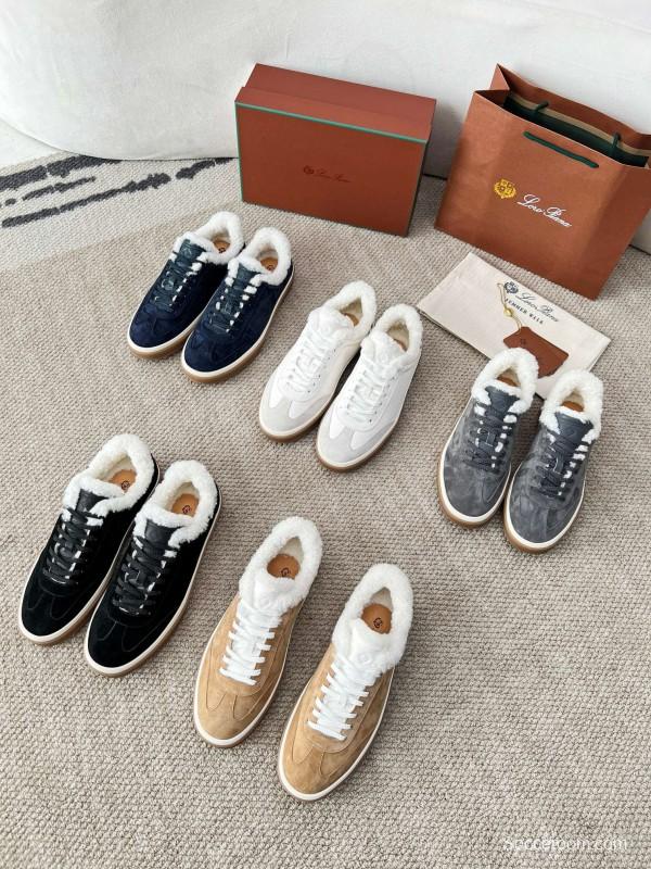 2024 Unisex Le Parmentier Grey Suede Rubber Low Top Sneakers MJ00350