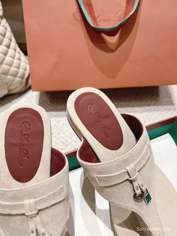 2025 Slippers Le Parmentier Beige Suede Slippers LY00250