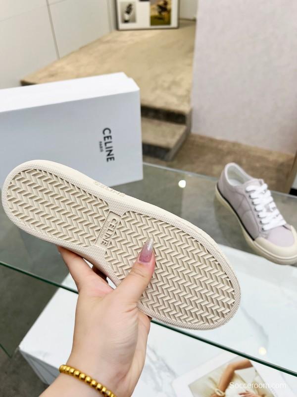 2025 Women Celine Light Grey Canvas Sneakers LY00210