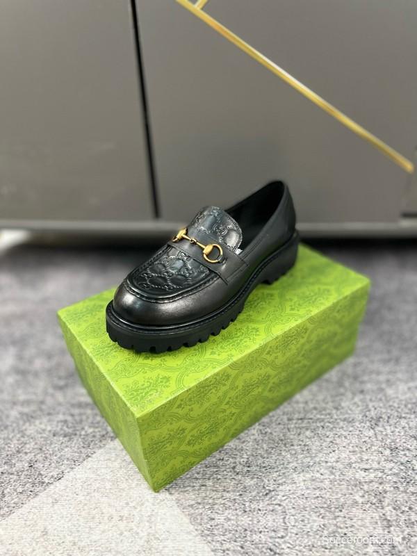 2024 Men Gucci Black Leather Formal Shoes MJ00300