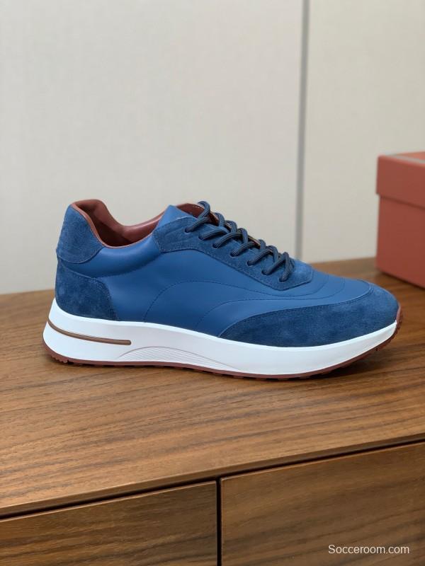 2025 Unisex Le Parmentier Blue Brown Suede Leather Sneakers LY