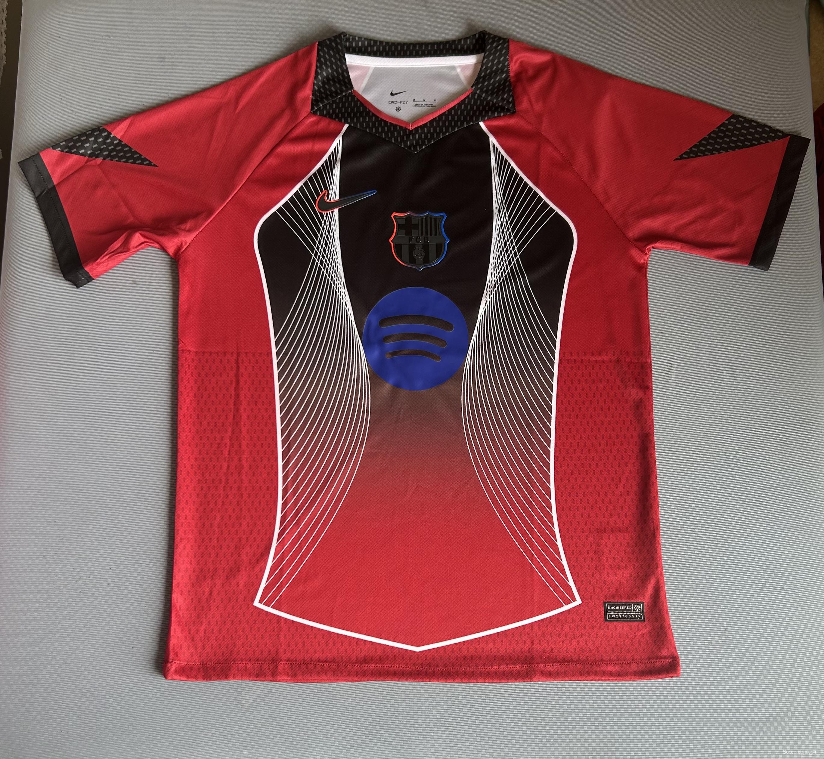 25/26 Barcelona Red with Black Panel Spotify Jersey