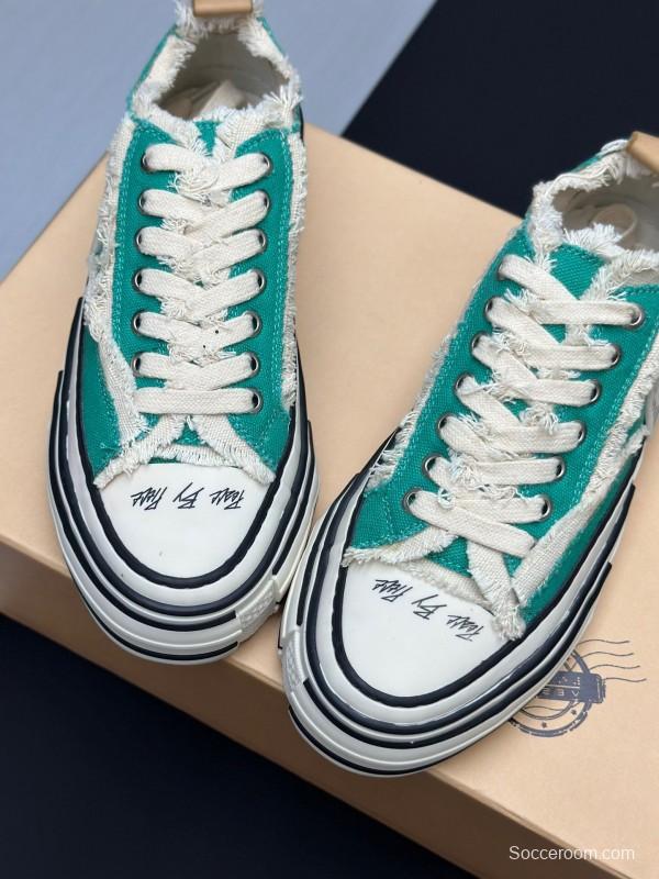 2025 Unisex XVESSEL Green White Canvas Low-Top Vulcanized Sneakers AS00240