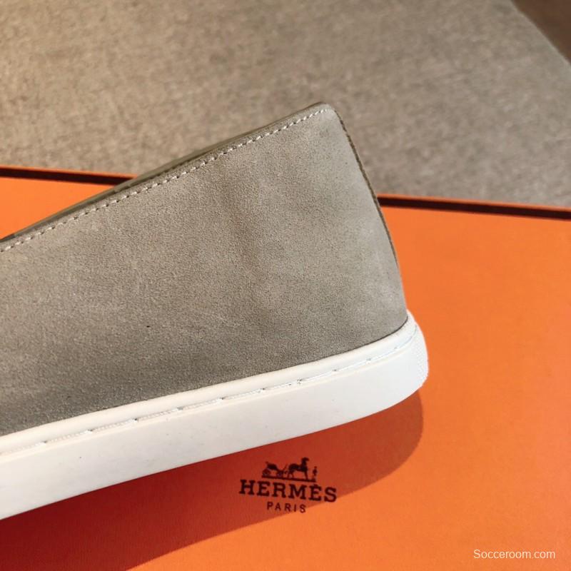 2025 Men Hermès Beige Suede Loafers AS00380