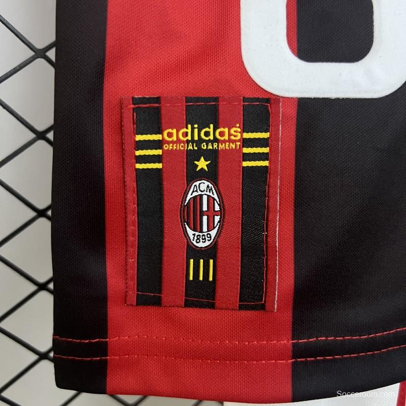 Retro 98/99 Kids AC Milan Home Size 16-28 Jersey
