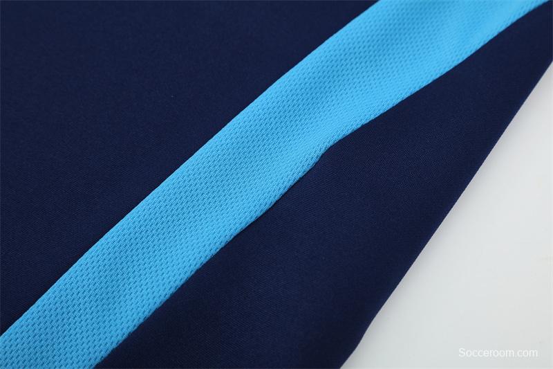 Retro 03/04 Real Madrid Royal Blue Half Zipper Jacket