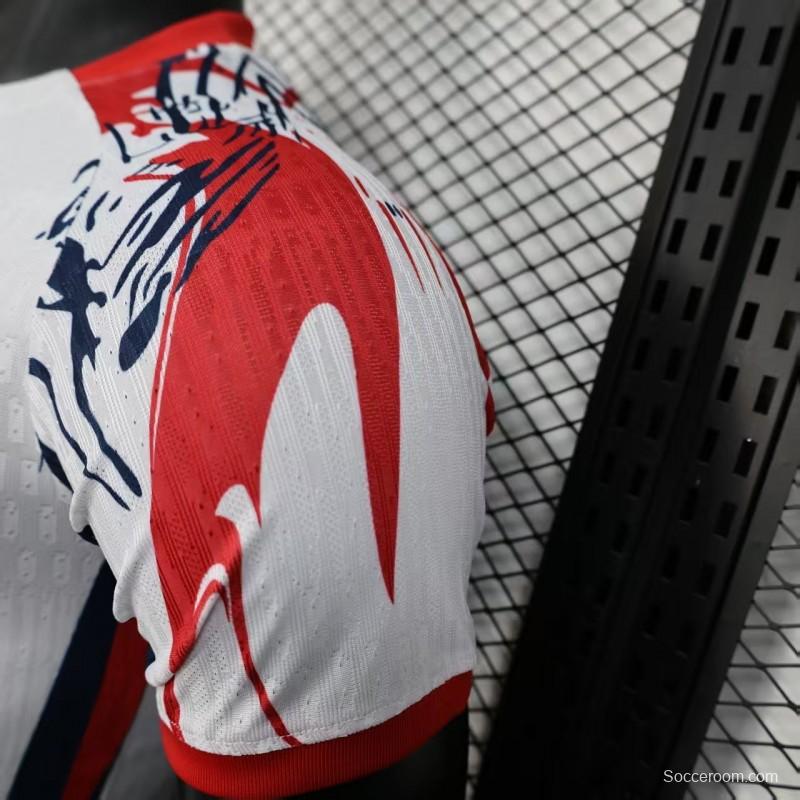 Player Version 25/26 PSG/Paris Saint-Germain White with Abstract Art Pattern Jersey