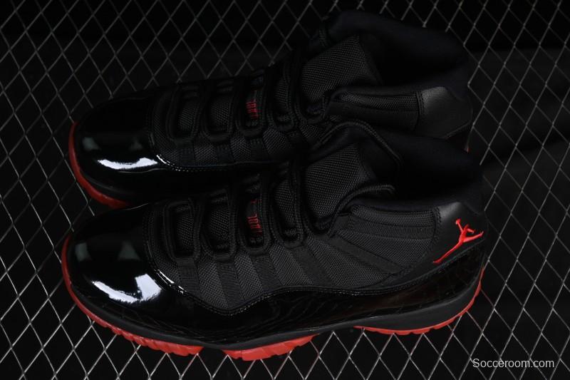 Nike Air Jordan 11 Retro Black Red Basketball Shoes - 378037-326
