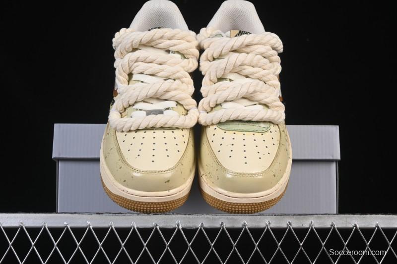 Nike Air Force 1 '07 Low Milk Coffee Bear Hand-Drawn Doodle Casual Sneakers - XL2321-666