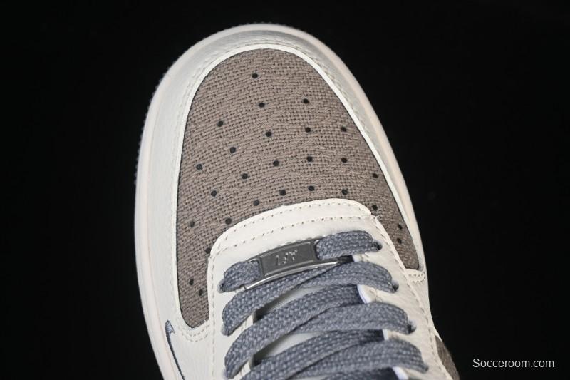 Nike Air Force 1 '07 Low Supreme Collaboration Beige Canvas Casual Sneakers - XX3168-210