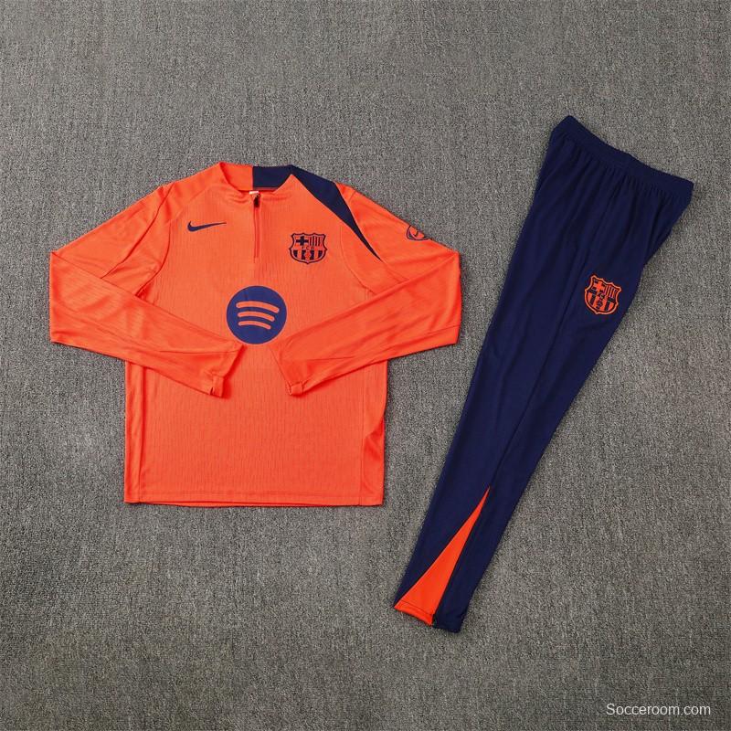 Player Version 25/26 Barcelona Orange T90 Half Zipper Jacket+Long Pants