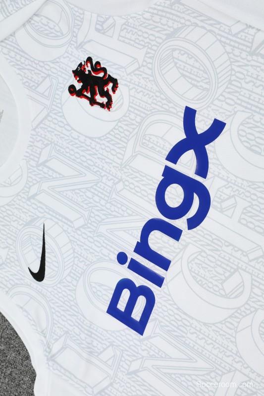 25/26 Chelsea White Vest Jersey+Shorts