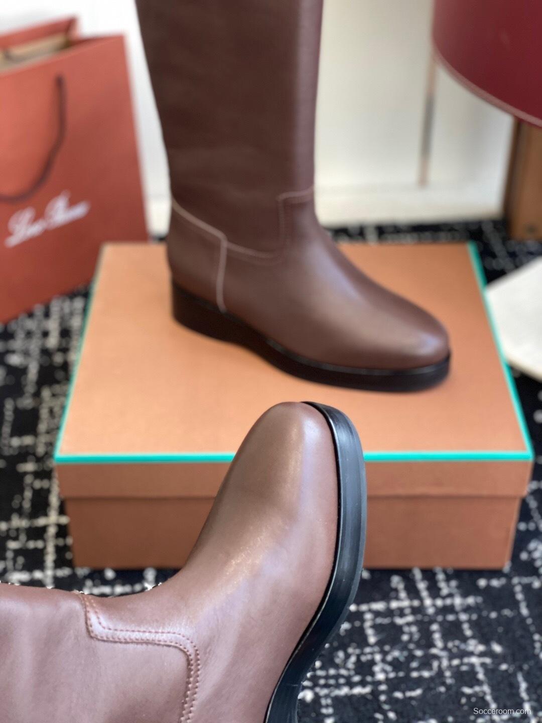 Brunello Cucinelli Classic Spring BC Calfskin High Top Thick Sole Riding Boots Long Boots - KFY00450