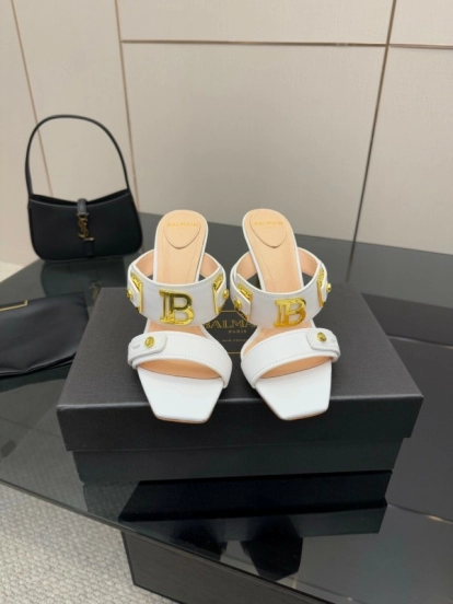 Balmain 2025 SS Metal Heel High Heel Sandals - KFY00320