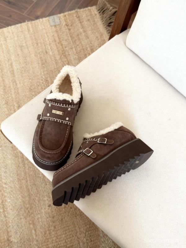 SugarSu Retro Platform Snow Boots with Chunky Sole for Height Increase - KFY00270