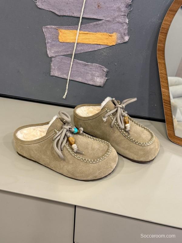 UGG 2025 SS Wool Slippers with Retro Buckle - KFY00240