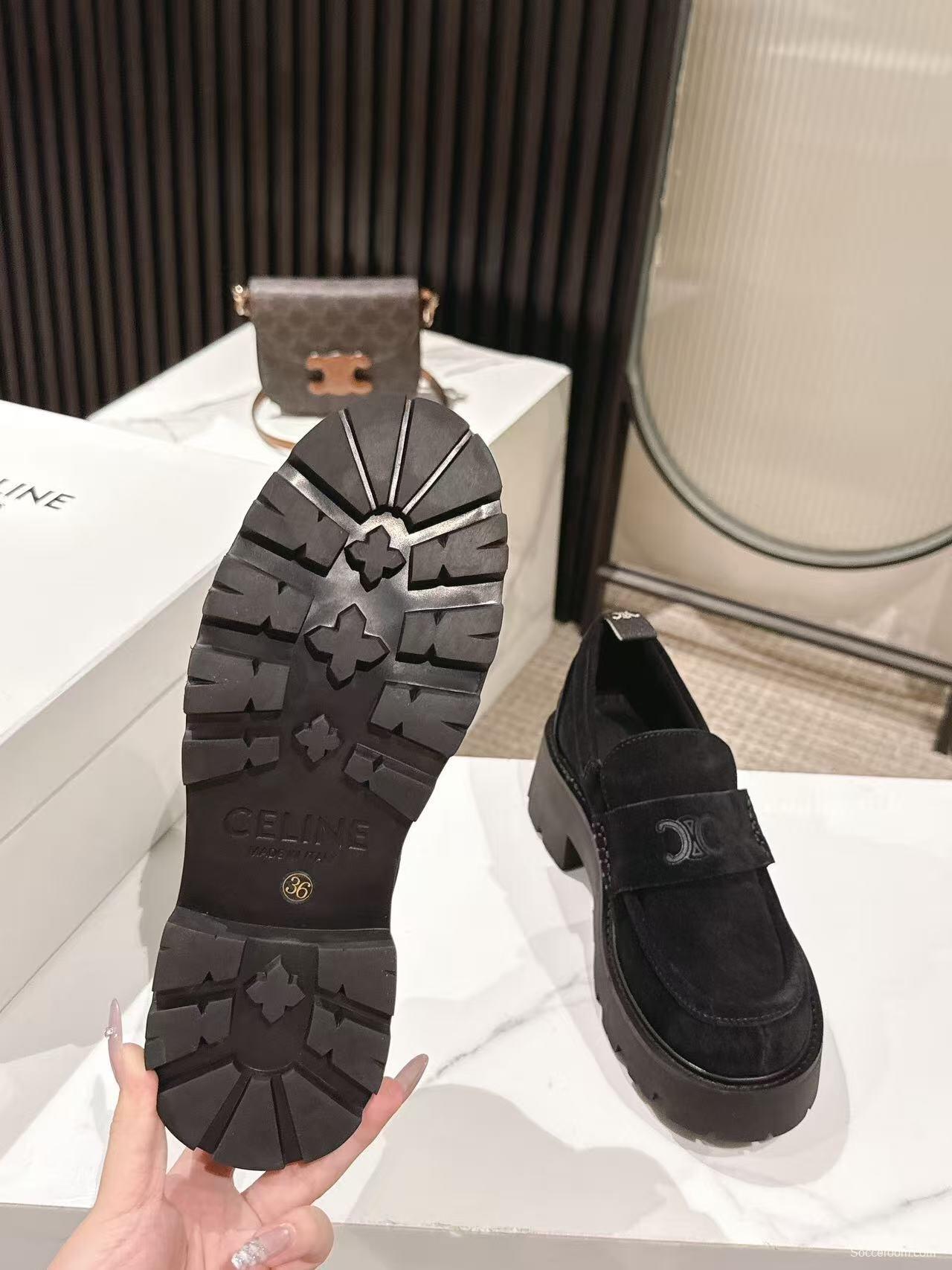 CELINE 2025/SS Fall Winter Latest Runway Lisa Same Style Platform Loafers - LY00300