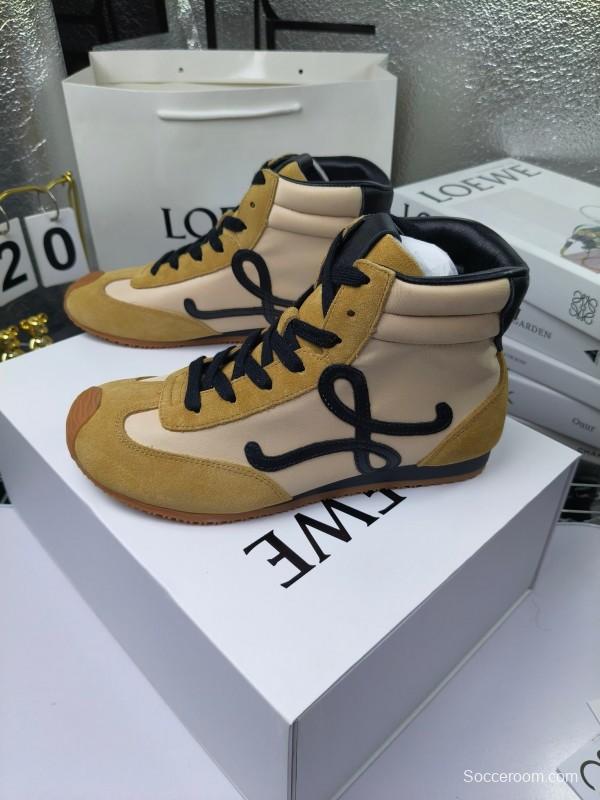 LOEWE High-Top German Training Sneakers Retro Fashion Casual White Shoes - LY00330