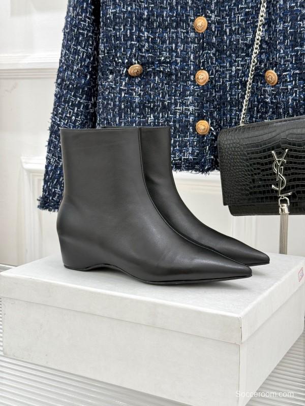 Khaite Retro Pointed Toe Height Increasing Ankle Boots - KFY00390