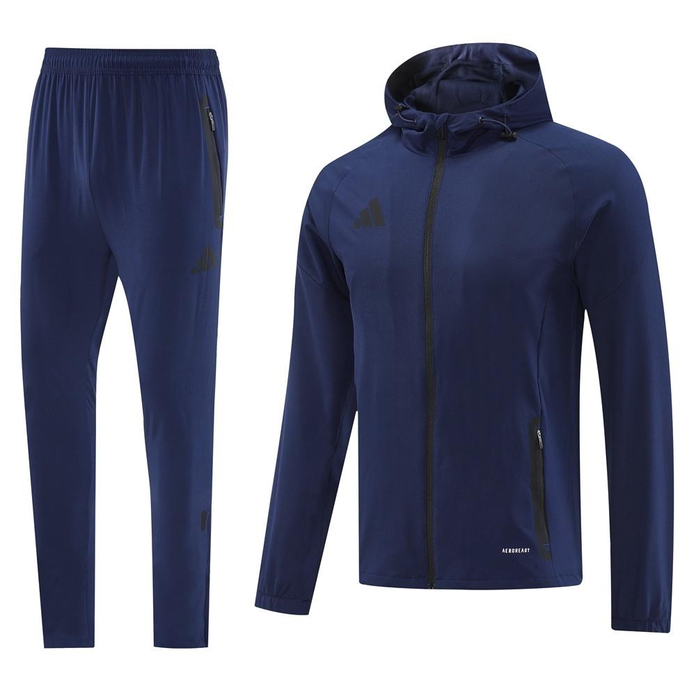 2025 Adidas Royal Blue Half Zipper Jacket+Long Pants S-2XL