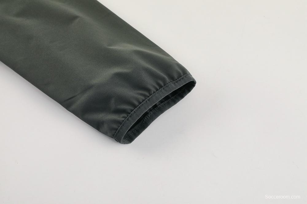 25/26 Real Madrid Light Green Half Zipper Jacket+Long Pants S-3XL