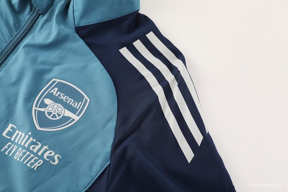 25/26 Arsenal Blue Half Zipper Jacket+Long Pants S-3XL
