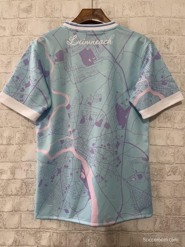 25/26 Limerick GAA Light Blue with Purple Map Design Away Jersey