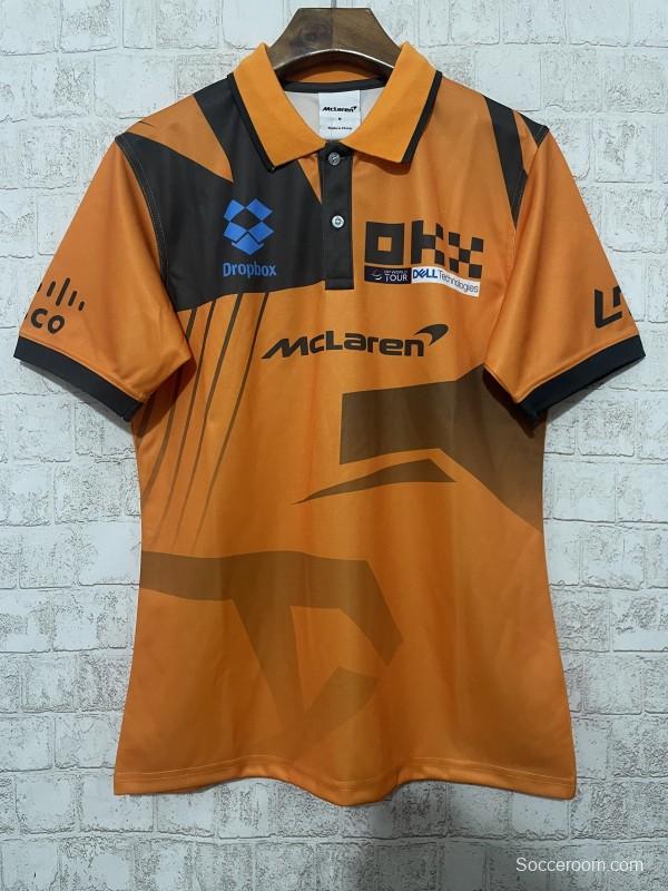 2024 F1  McLaren Racing Papaya Orange with Black Diagonal Stripe Motorsports Polo