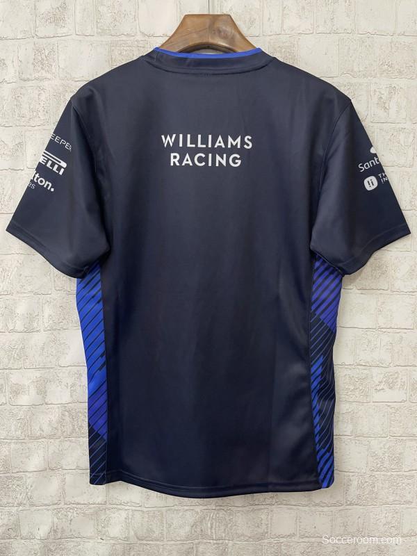 2025 F1 Williams Racing Navy Blue with Blue Diagonal Stripe Team Shirt