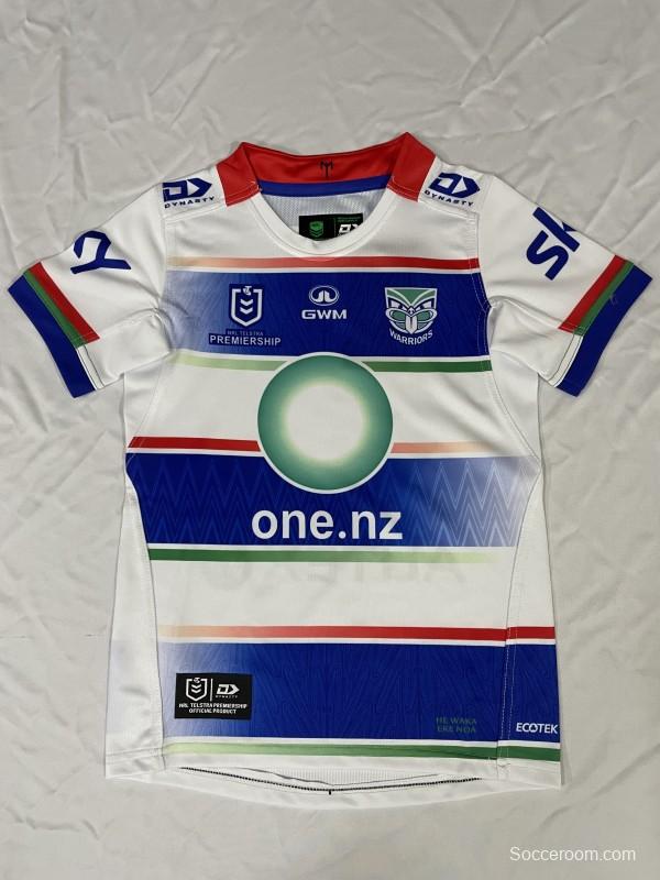 25/26 Kids New Zealand Warriors White with Rainbow Stripes Jersey