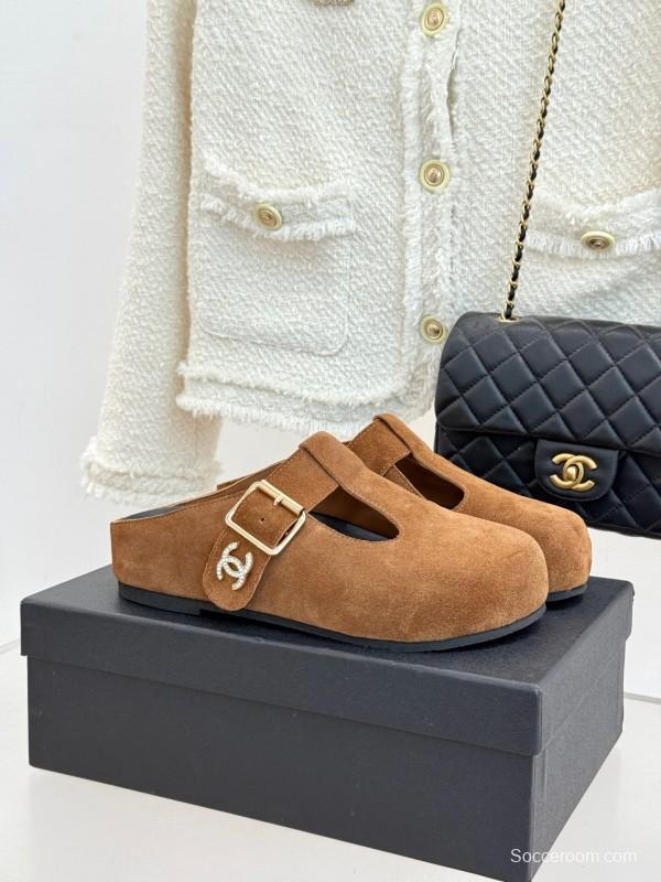 Chanel 2025 SS Minimalist Retro Birkenstock Sandals Half-Drag - KFY00280