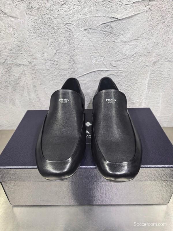 Prada Shuffle Monk Loafers Classic Retro Men's Leather Shoes - AS00380