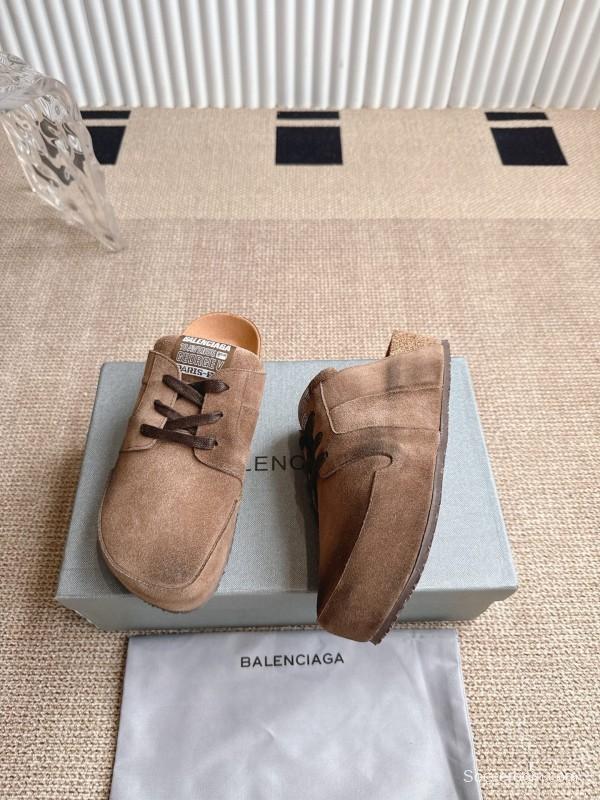 Balenciaga x Birkenstock Boston Closed-Toe Soft Footbed Platform Sandals - AS00260