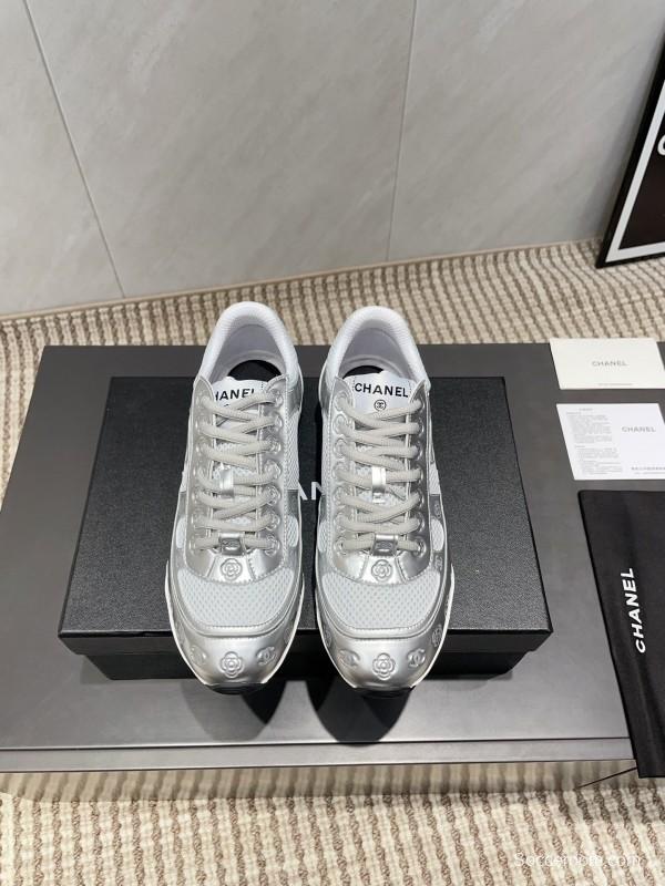 Chanel Silver Horn King II Casual Series Sports Shoes - KFY00330