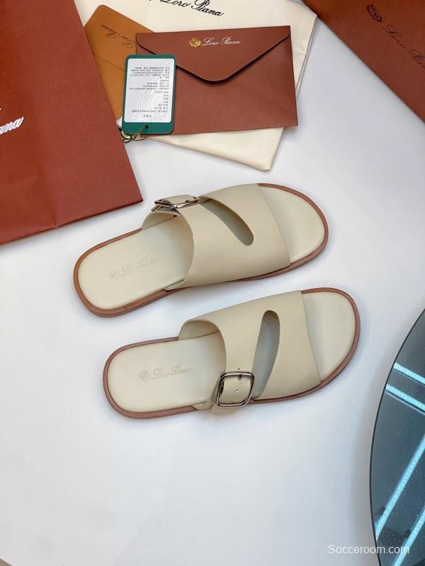 Loro Piana 2025 SS Men's Spring Summer Slippers with High-Quality Stitching and Original Sole - AS00250