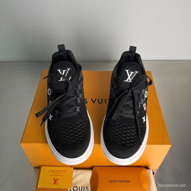 Louis Vuitton Beverly Hills Monogram Knit Sneakers with Imported IP Foam Sole - YC