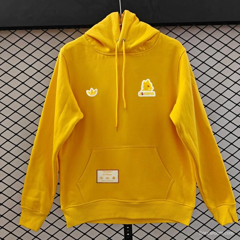 25/26 Adidas x AS Roma Retro  Embroidered Logo Hoodie 9 Colors