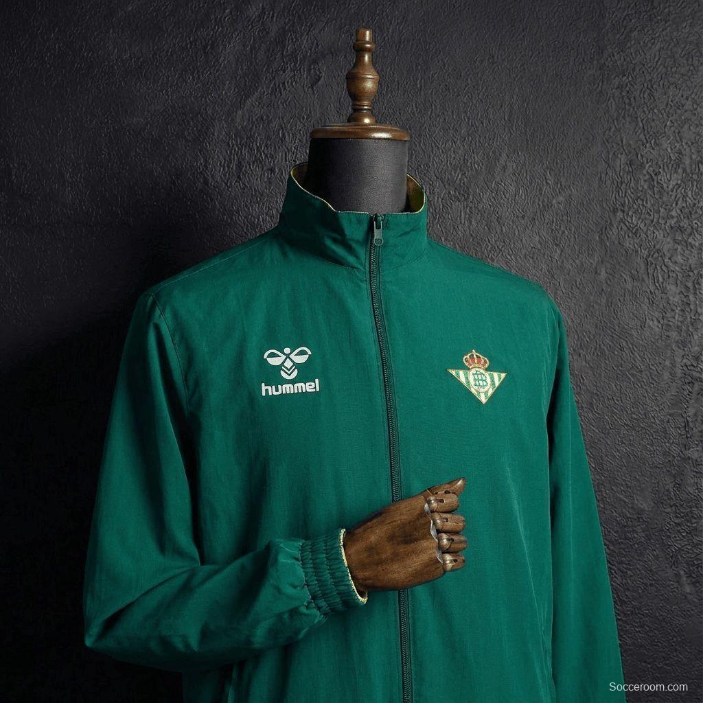 2026 Real Betis Green And Yellow  Reversible Full Zipper Jacket