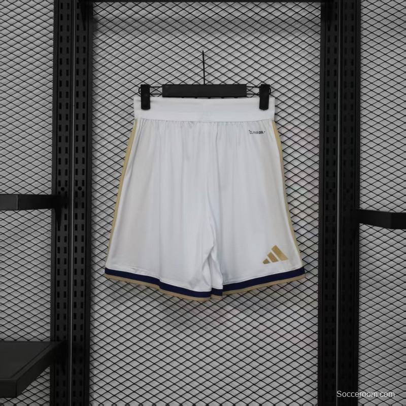 2026 Player Version  Italy Home White with Gold Stripes Shorts