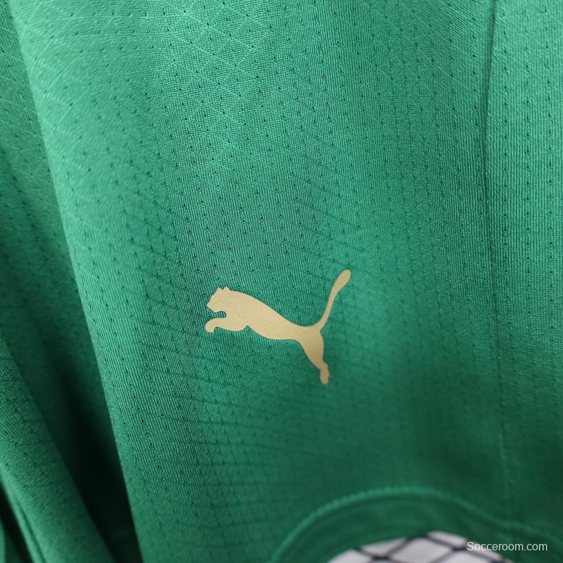 2026 Player Version Morocco Green with Red Side Panels Shorts