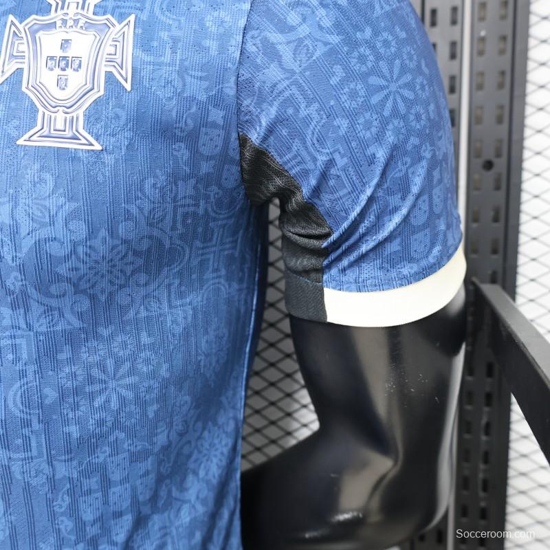 Player Version 2027 Portugal Away Blue with Jacquard Pattern Jersey